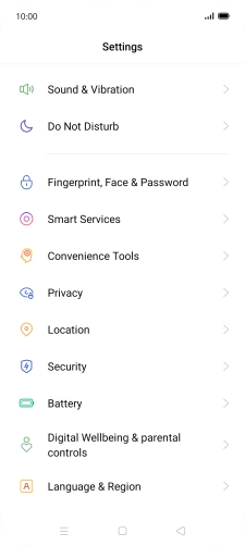 Press Fingerprint, Face & Password.