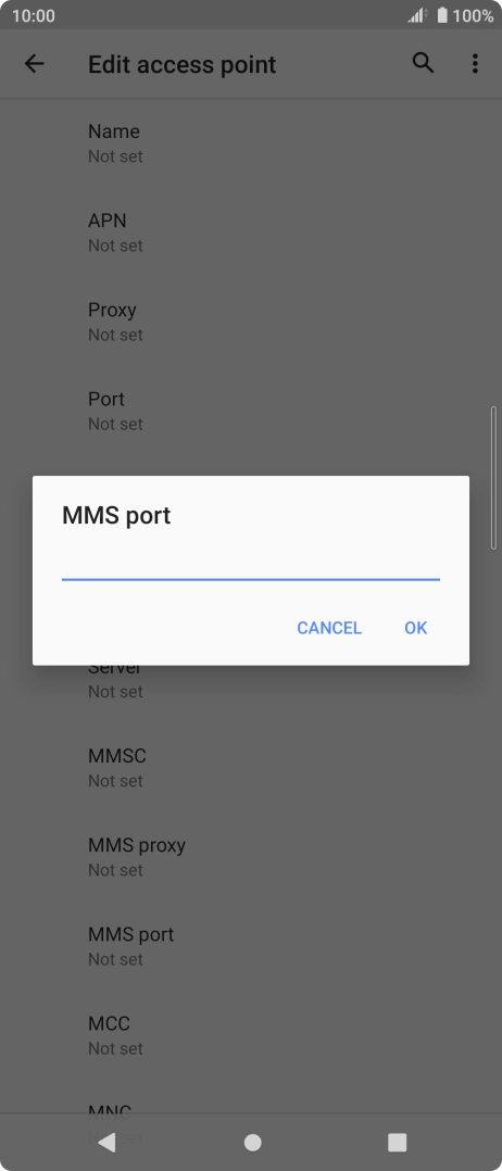 Key in 8080 and press OK.