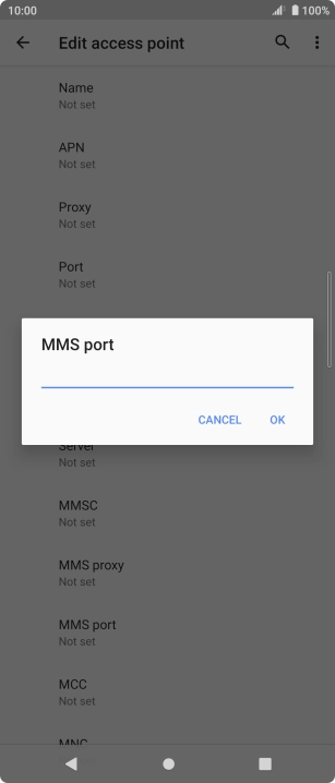 Key in 8080 and press OK.