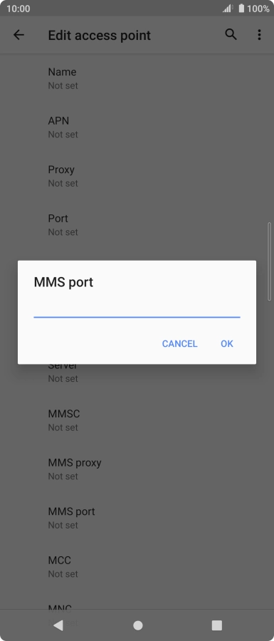 Key in 8080 and press OK.