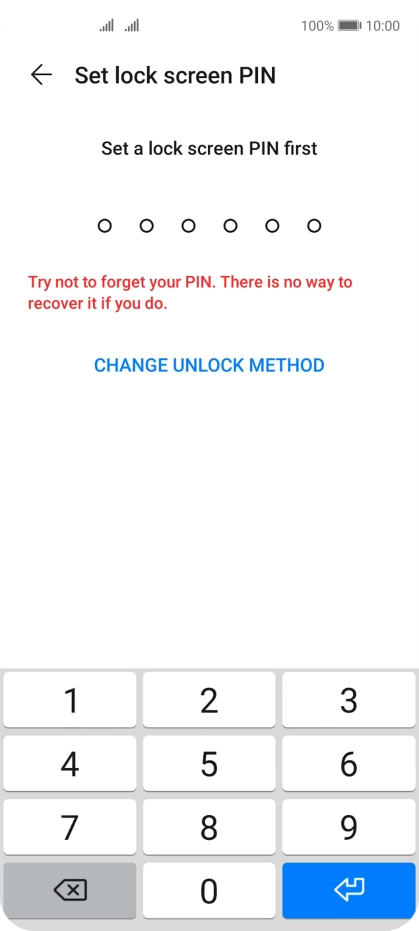 Press CHANGE UNLOCK METHOD.