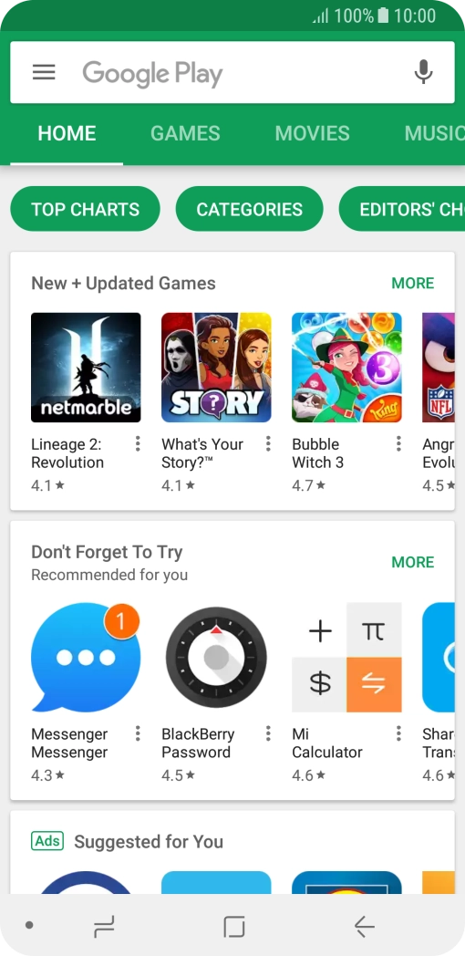 Slide your finger right starting from the left side of the screen.