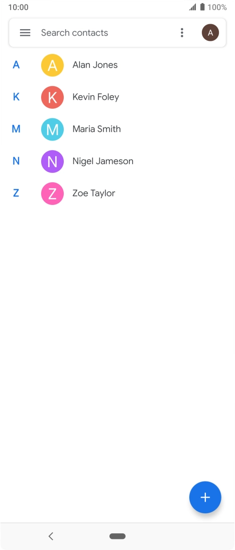 Press the new contact icon.