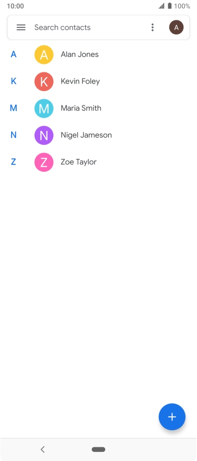Press the new contact icon.