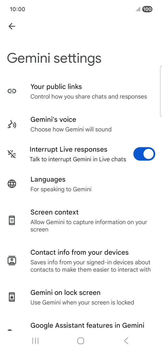 Follow the instructions on the screen to select the required settings.