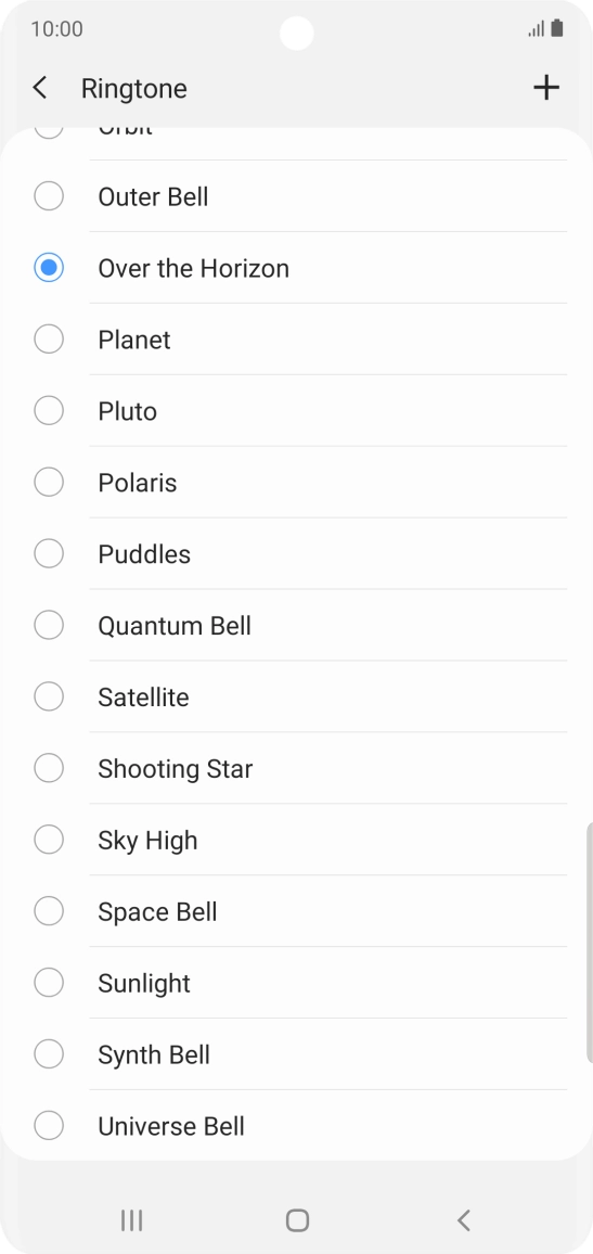 Press the add ring tone icon.