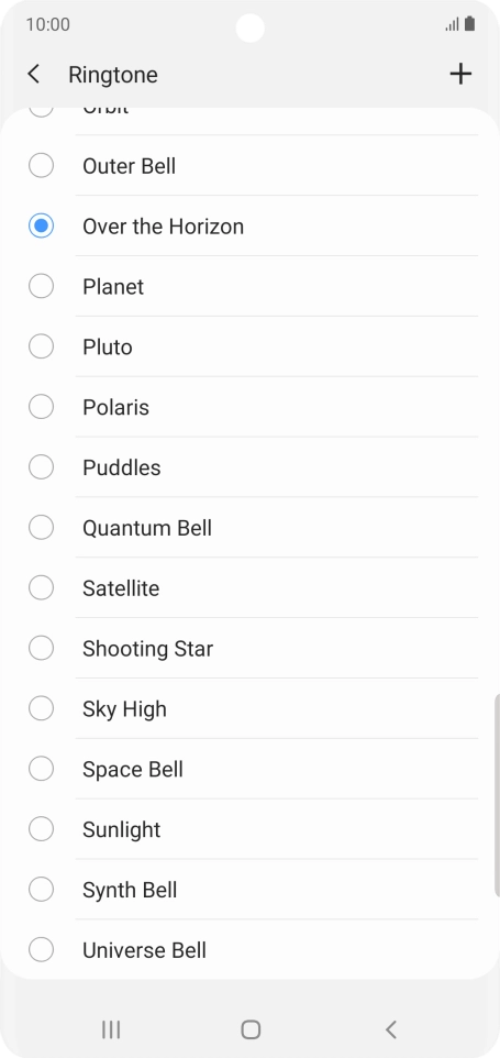 Press the add ring tone icon.