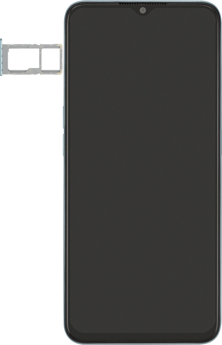 Turn your SIM so the angled corner of the SIM matches the angled corner of the SIM holder and place your SIM in the SIM holder.