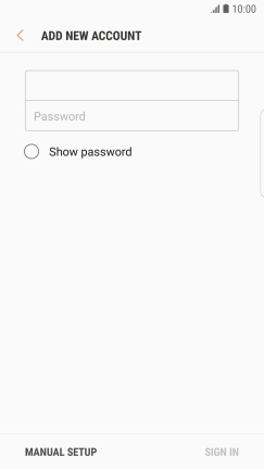 Press Password and key in the password for your email account.