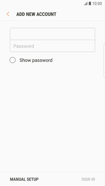 Press Password and key in the password for your email account.
