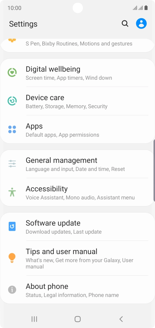 Press Software update.