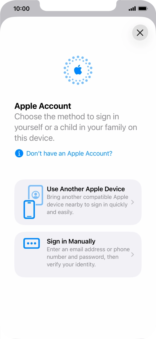 Press Sign in Manually.