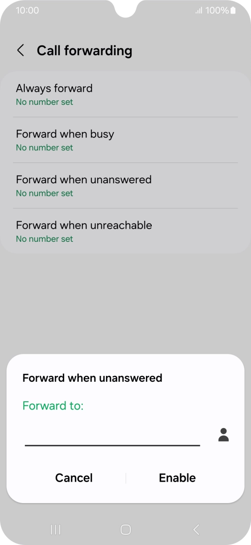 Key in +447953222222 and press Enable.