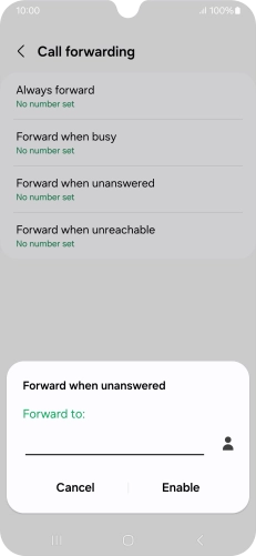 Key in +447953222222 and press Enable.