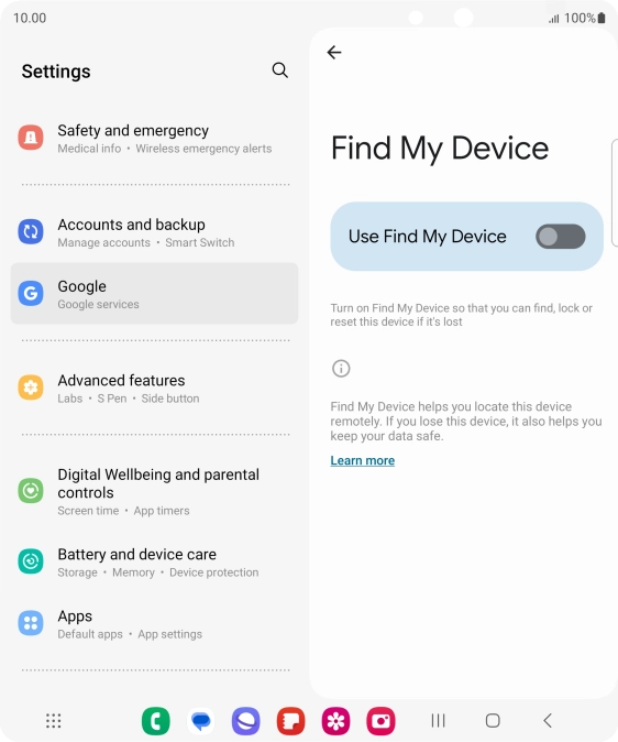 Press the indicator next to 