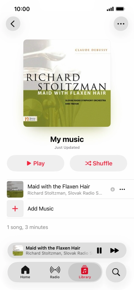 Press the song title.