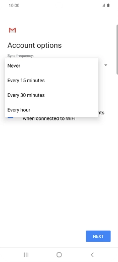 Press the required setting.