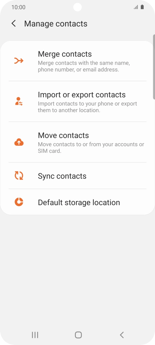 Press Import or export contacts.