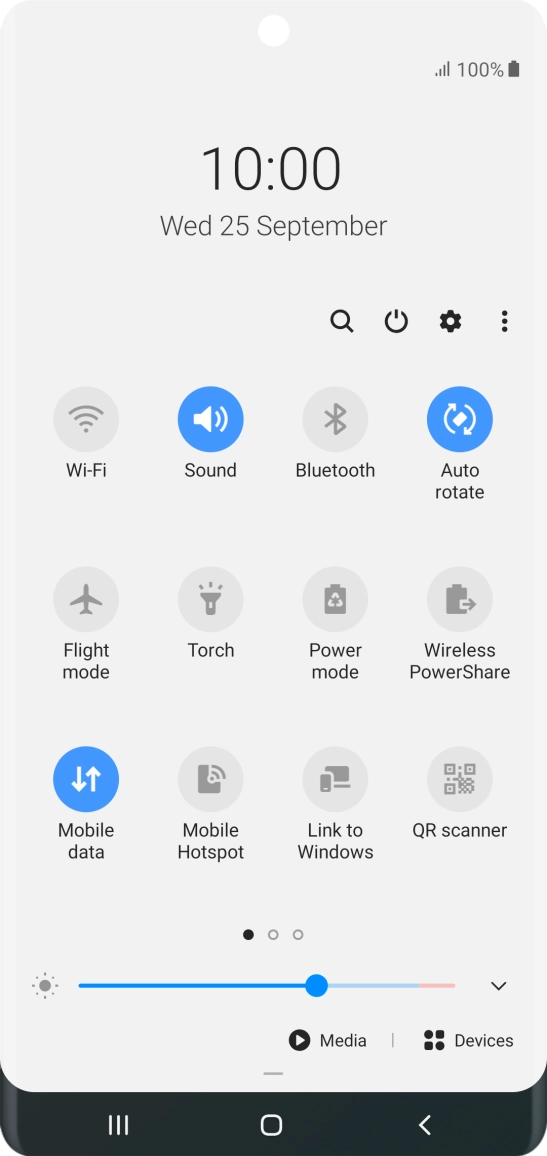 Press the settings icon.