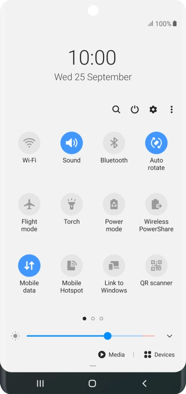 Press the settings icon.
