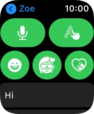 Press the microphone icon and follow the instructions on the screen to record and send the message.