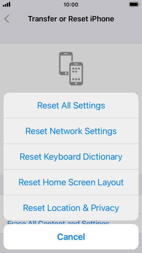 Press Reset All Settings.