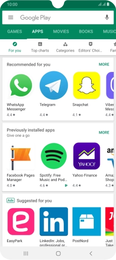 Slide your finger right starting from the left side of the screen.