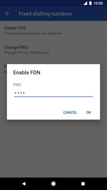 Key in your PIN2 and press OK. The default PIN2 is 0000.