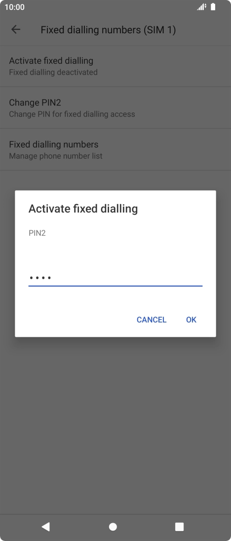 Key in your PIN2 and press OK. The default PIN2 is 0000.