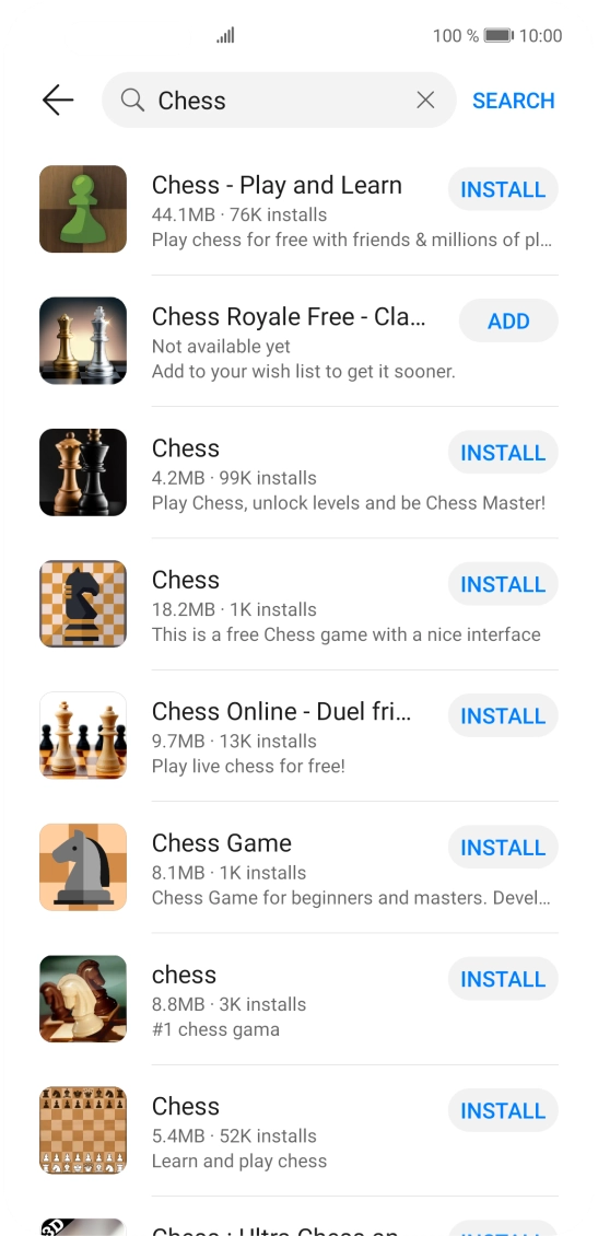 Press the required app.