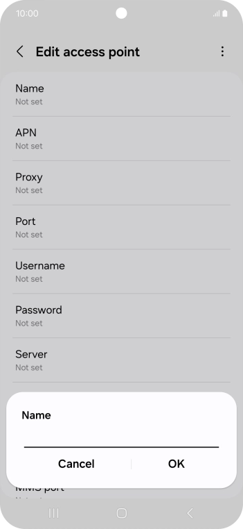 Key in EE Internet and press OK.