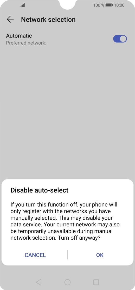 Press OK and your phone will search for networks.