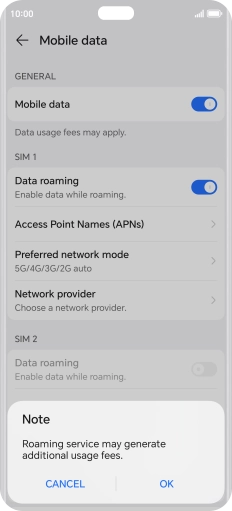 If you turn on the function, press OK.