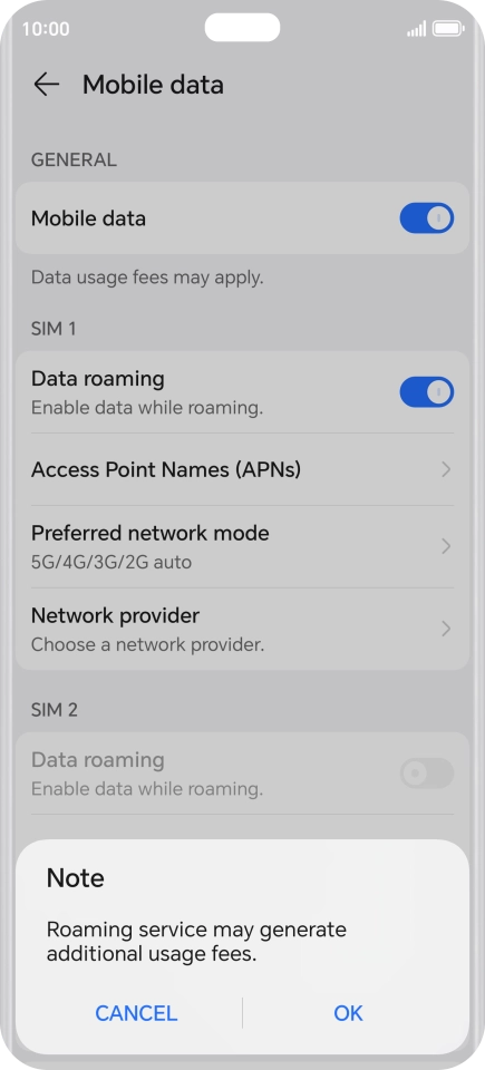 If you turn on the function, press OK.