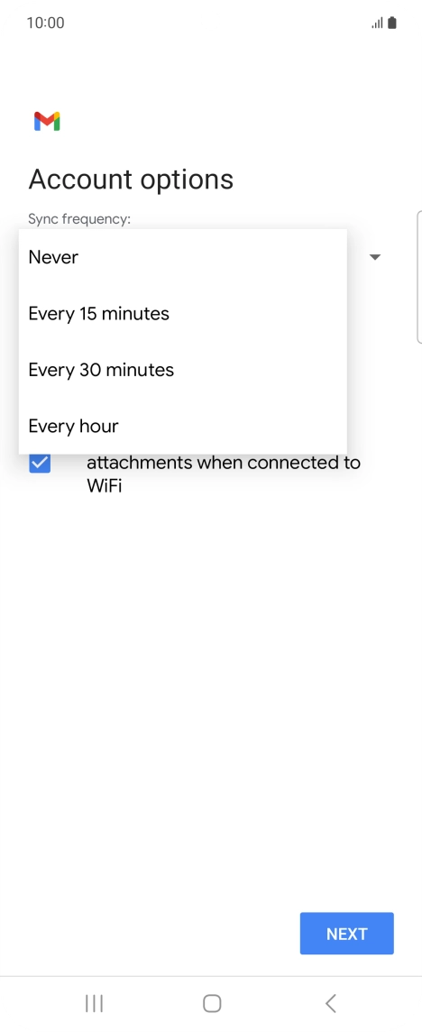 Press the required setting.