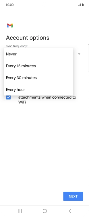Press the required setting.