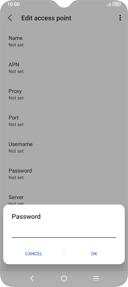 Key in secure and press OK.