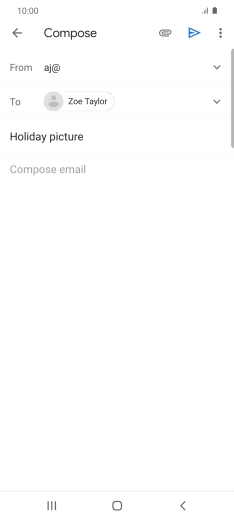 Press the text input field and write the text for your email.