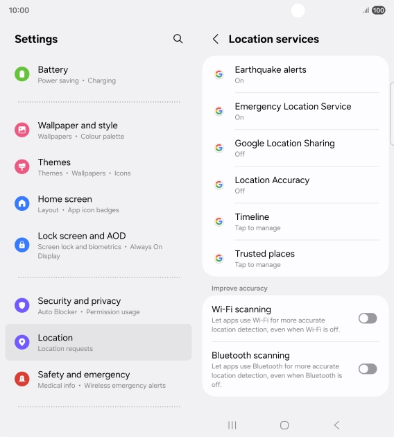 Press Location Accuracy.