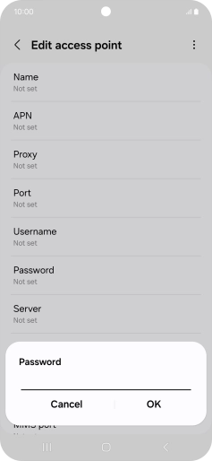 Key in secure and press OK.