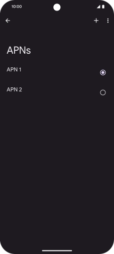 Press the field next to the data connection to activate it.