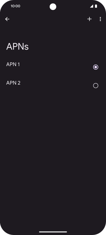 Press the field next to the data connection to activate it.