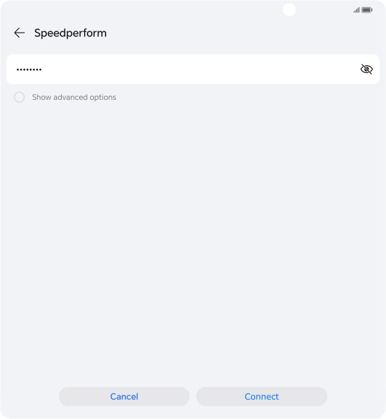 Key in the password for the Wi-Fi network and press Connect.