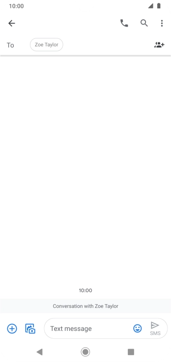 Press the text input field and write the text for your SMS.