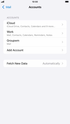 Press the name of the email account you've just set up.