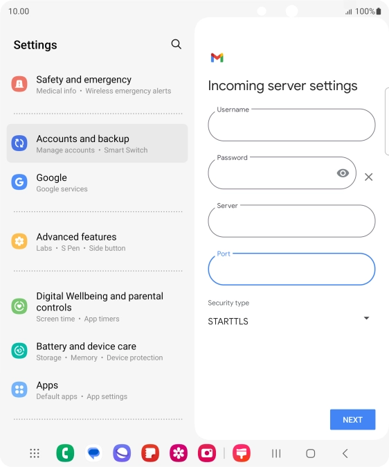 Press the drop down list below 