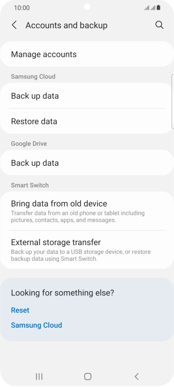 Press Manage accounts.