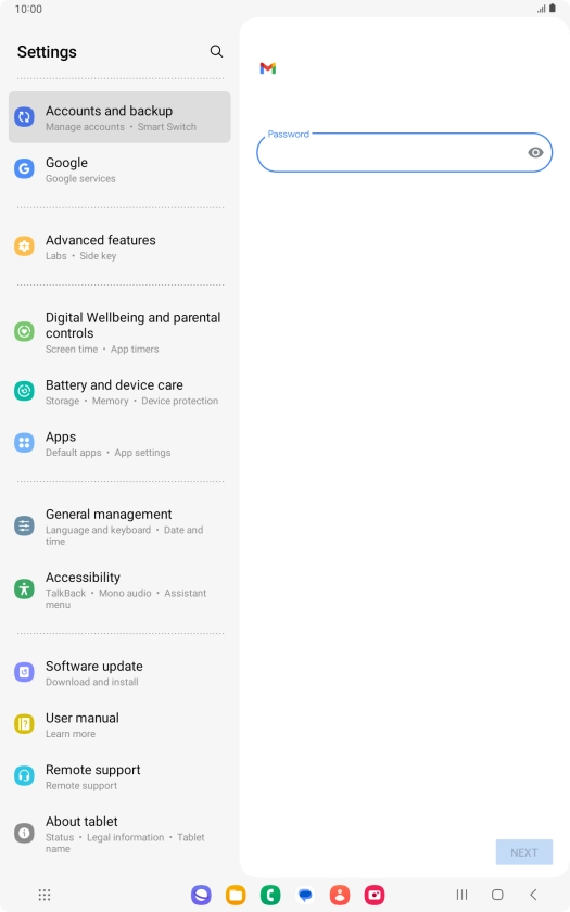 Press the field below 