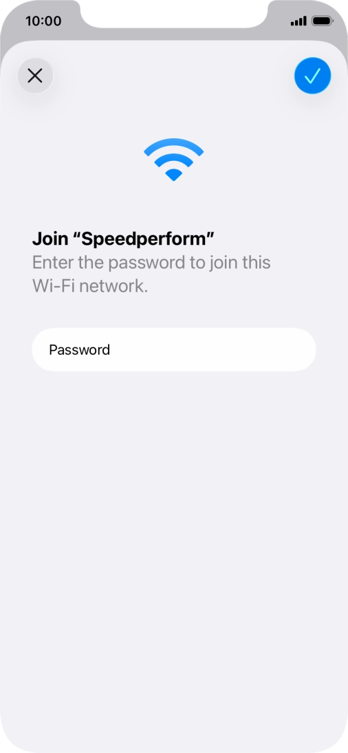 Press the confirm icon.