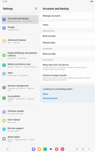 Press Manage accounts.